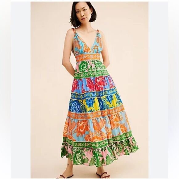 FARM Rio Dresses & Skirts - Anthropologie Sleeves V Neck Dress by Farm Rio